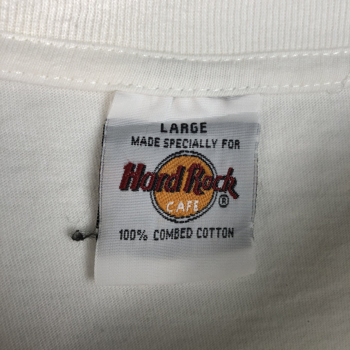 HARD ROCK CAFE Hard Rock Cafe Advertising T-shirt Men's L size cotton white type Vintage Second Hand