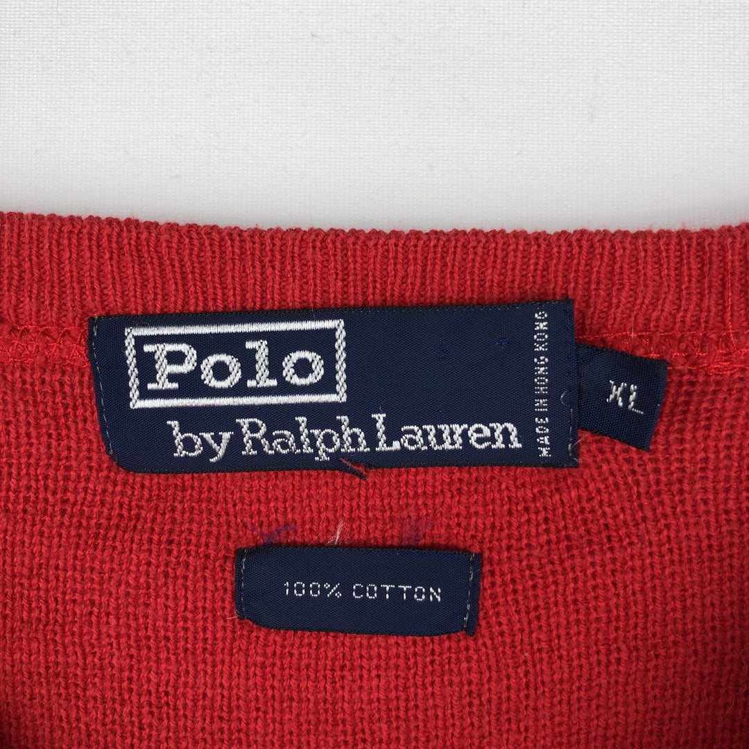 Ralph Lauren POLO by Ralph Lauren Cotton Knit Sweater Men's XL cotton red type Vintage Second Hand