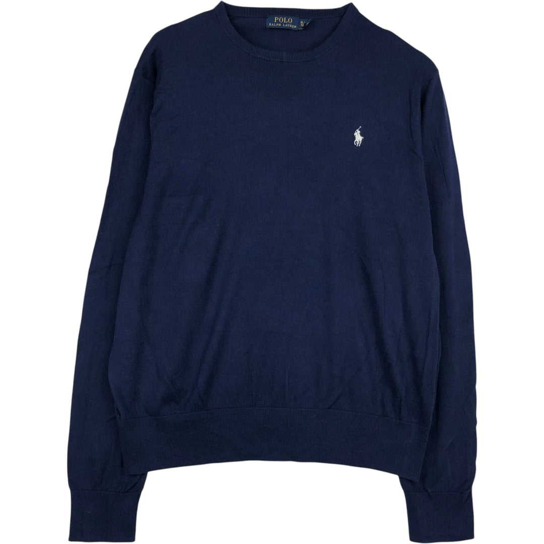 Ralph Lauren POLO RALPH LAUREN Cashmere Blend Cotton Knit Sweater, Men's Size XL (approx.) cotton navy blue type Vintage Second Hand