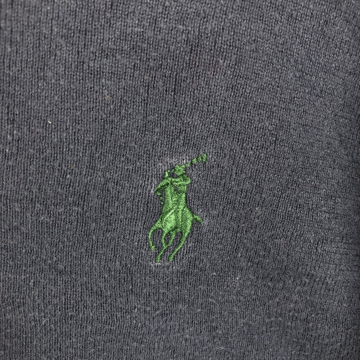 Ralph Lauren POLO by Ralph Lauren V-neck Pima cotton knit sweater, men's size XXL Pima Cotton navy blue type Vintage Second Hand
