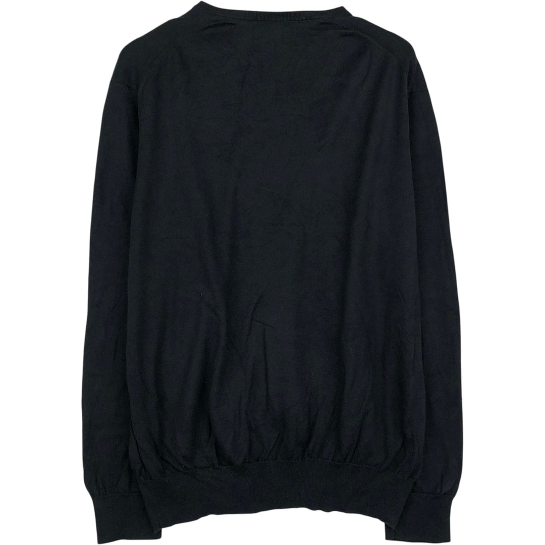 Ralph Lauren POLO RALPH LAUREN V-neck cotton knit sweater, men's size XL cotton black type Vintage Second Hand