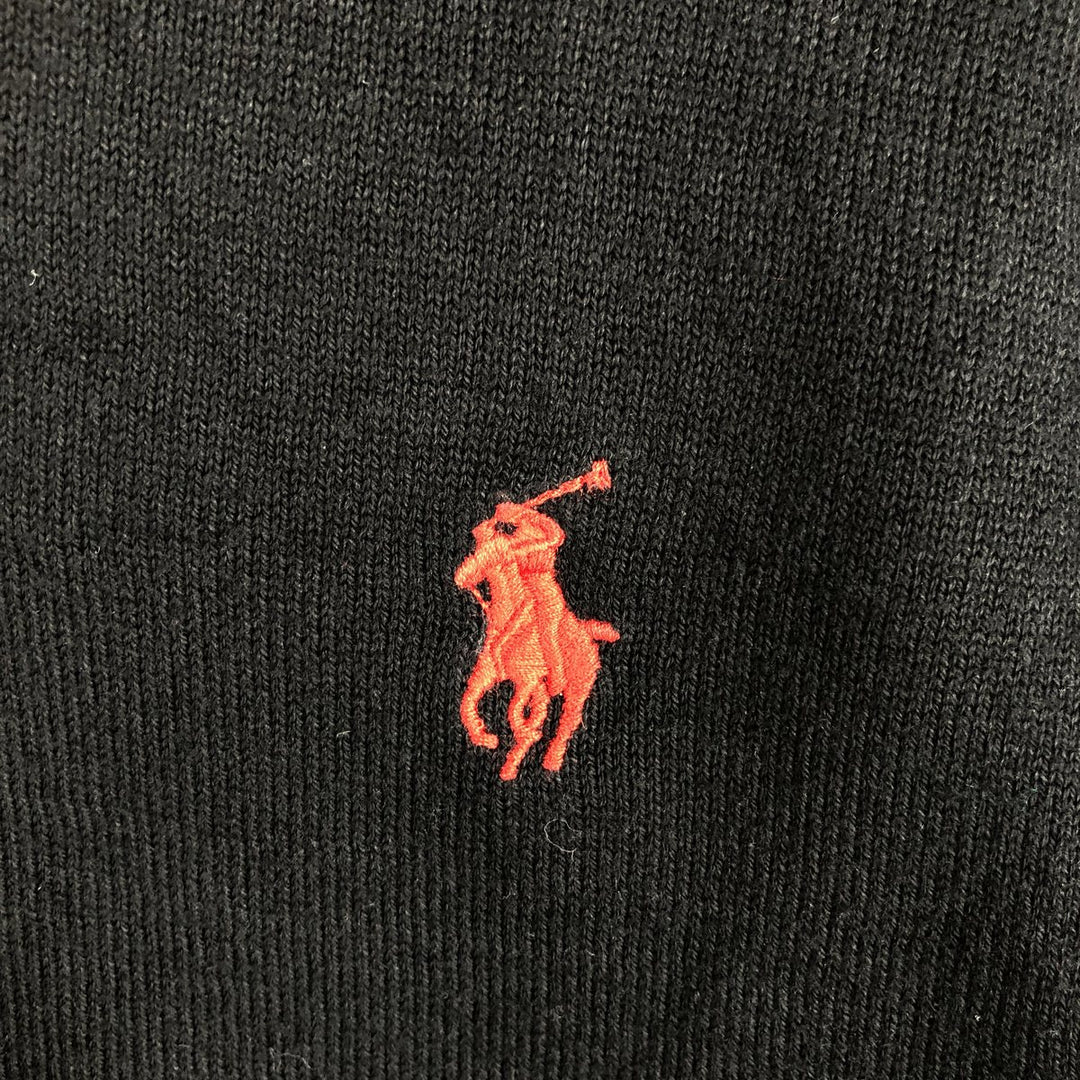 Ralph Lauren POLO RALPH LAUREN V-neck cotton knit sweater, men's size XL cotton black type Vintage Second Hand