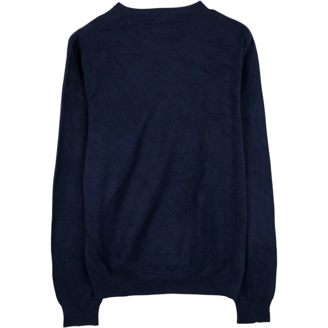 Ralph Lauren POLO GOLF cotton knit sweater, men's size L (approx.) cotton navy blue type Vintage Second Hand