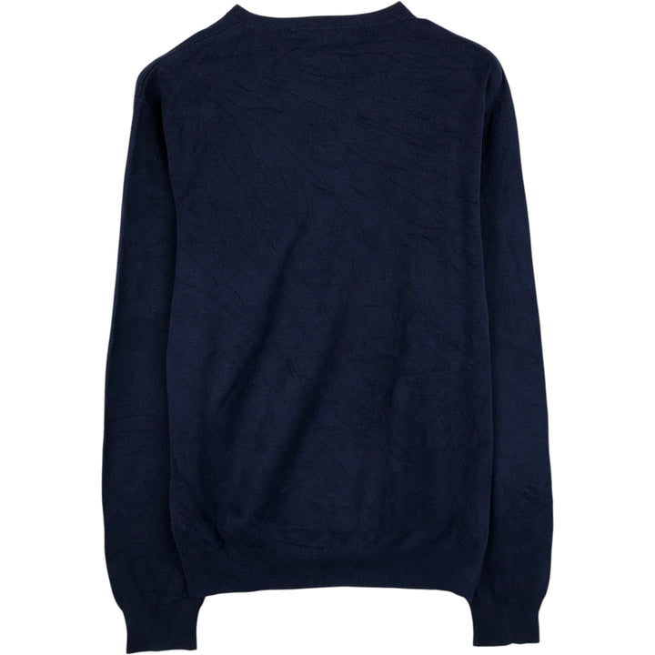Ralph Lauren POLO GOLF cotton knit sweater, men's size L (approx.) cotton navy blue type Vintage Second Hand