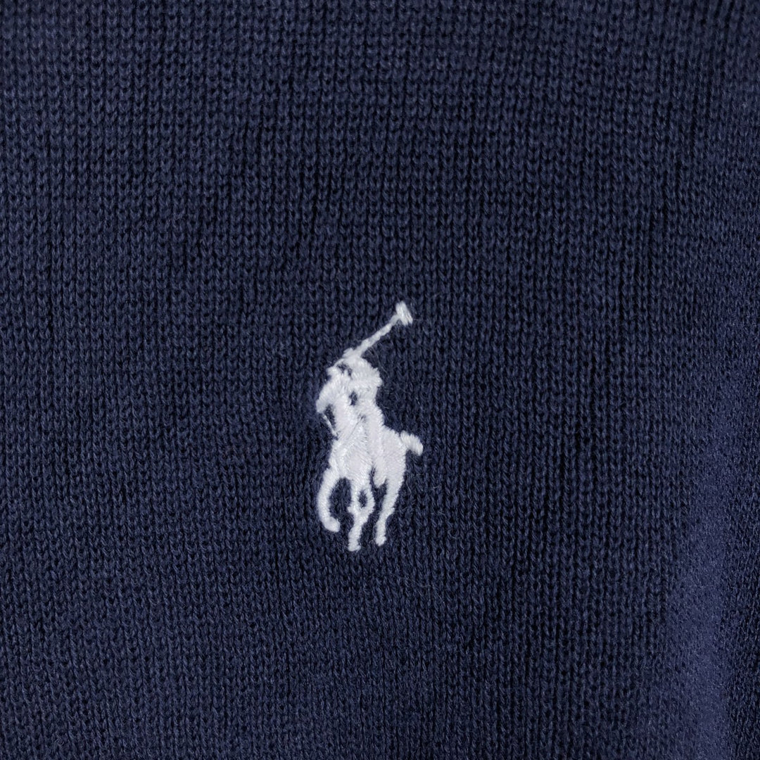 Ralph Lauren POLO GOLF cotton knit sweater, men's size L (approx.) cotton navy blue type Vintage Second Hand