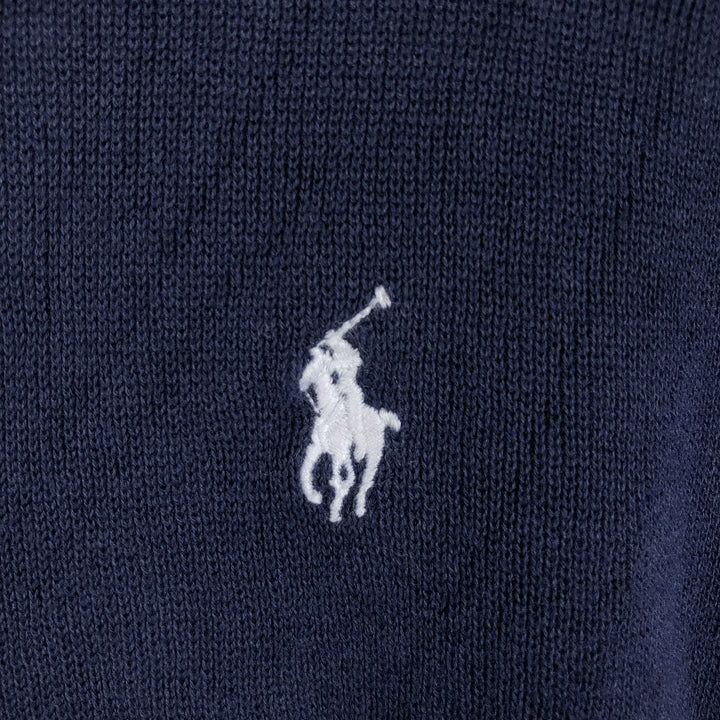 Ralph Lauren POLO GOLF cotton knit sweater, men's size L (approx.) cotton navy blue type Vintage Second Hand