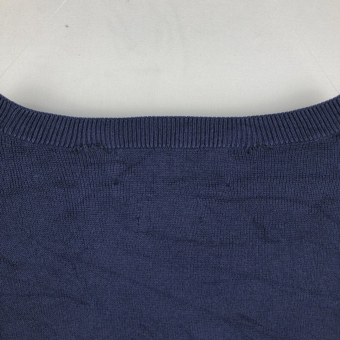 Ralph Lauren POLO GOLF cotton knit sweater, men's size L (approx.) cotton navy blue type Vintage Second Hand