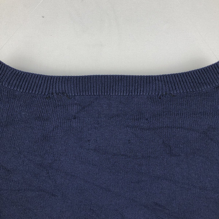 Ralph Lauren POLO GOLF cotton knit sweater, men's size L (approx.) cotton navy blue type Vintage Second Hand