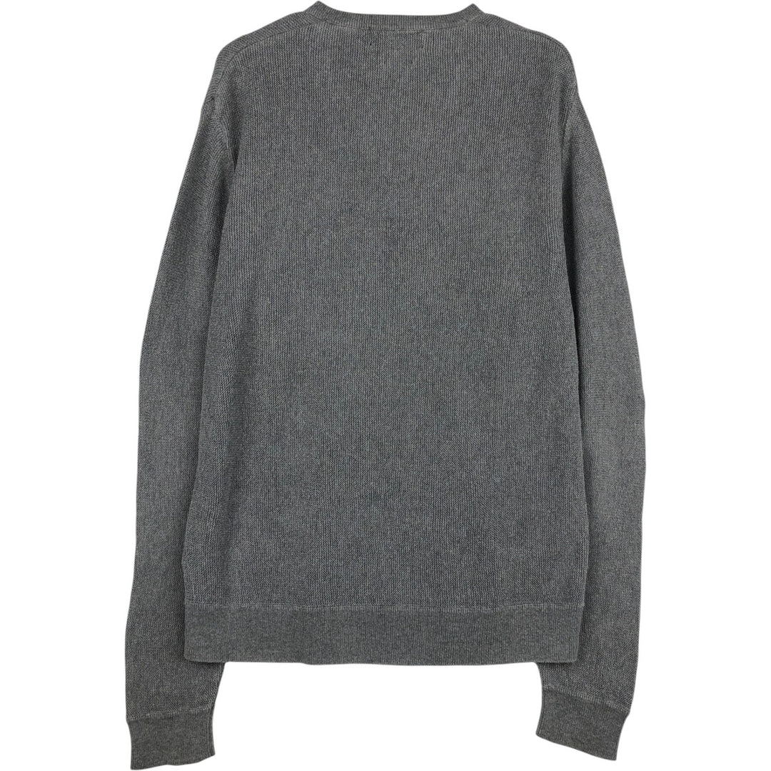 Ralph Lauren POLO by Ralph Lauren V-neck Pima cotton knit sweater, men's size L cotton gray type Vintage Second Hand