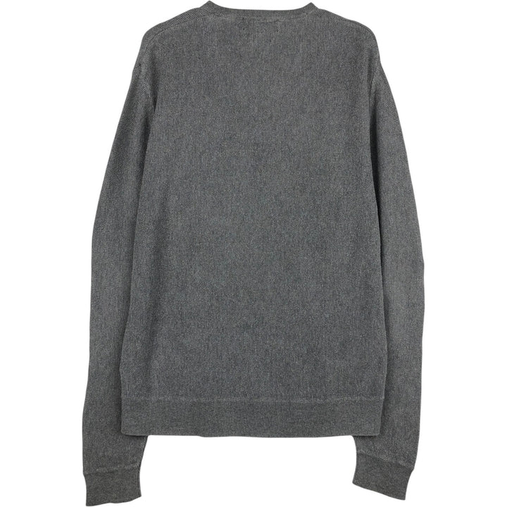 Ralph Lauren POLO by Ralph Lauren V-neck Pima cotton knit sweater, men's size L cotton gray type Vintage Second Hand
