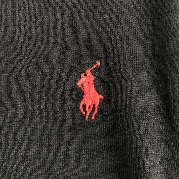 Ralph Lauren POLO by Ralph Lauren SLIM FIT V-Neck Pima Cotton Knit Sweater, Men's Size XL (approx.) Pima Cotton black type Vintage Second Hand