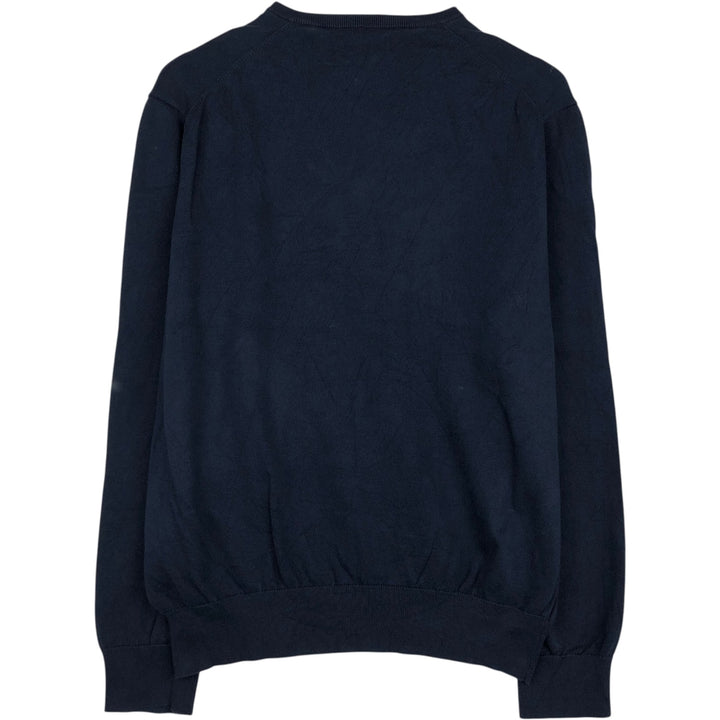 Ralph Lauren POLO RALPH LAUREN V-neck cotton knit sweater, men's size L cotton navy blue type Vintage Second Hand