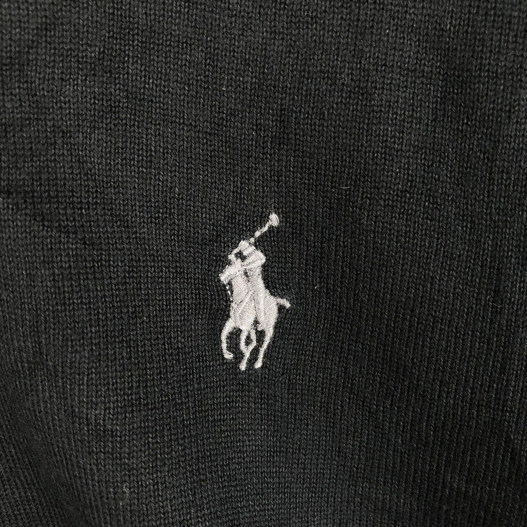 Ralph Lauren POLO RALPH LAUREN cotton knit sweater, men's size M cotton black type Vintage Second Hand