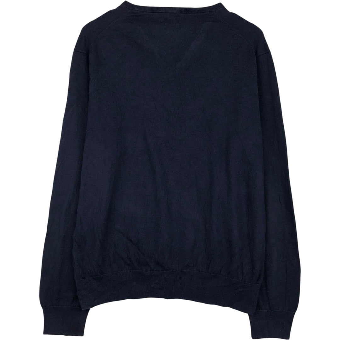 Ralph Lauren POLO RALPH LAUREN V-neck Pima cotton knit sweater, men's XXL size Pima Cotton navy blue type Vintage Second Hand