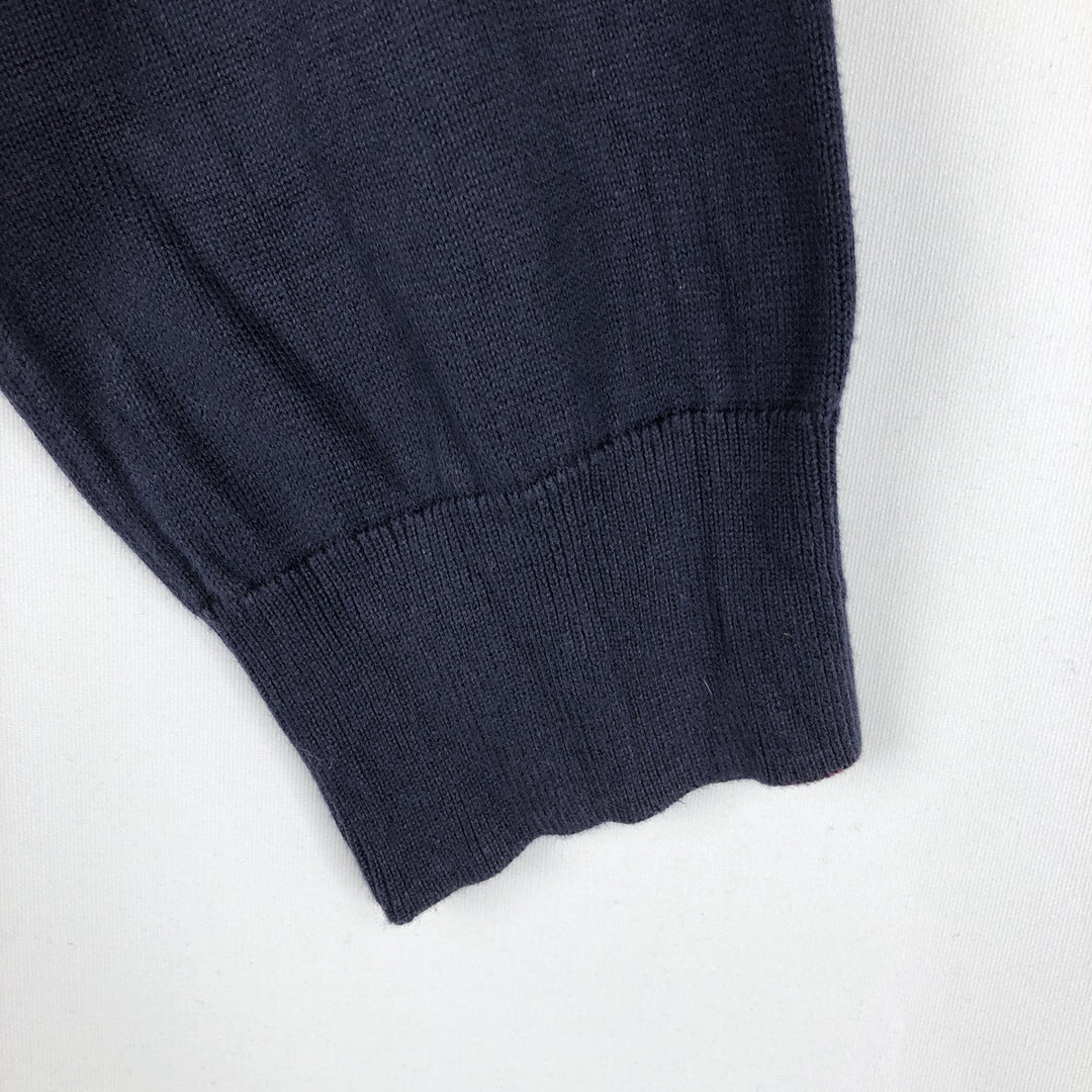 Ralph Lauren POLO RALPH LAUREN V-neck Pima cotton knit sweater, men's XXL size Pima Cotton navy blue type Vintage Second Hand