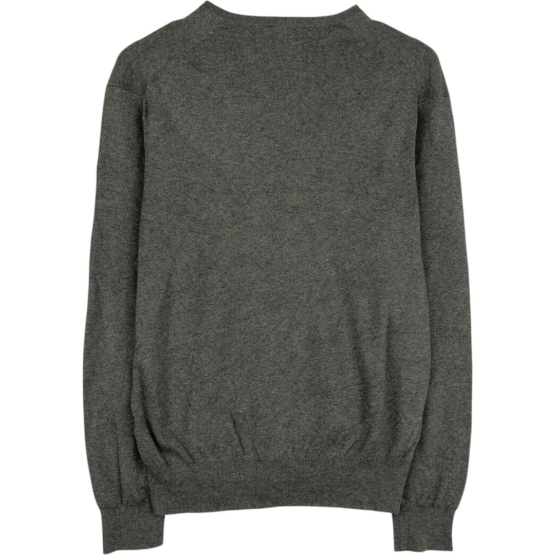 Ralph Lauren POLO RALPH LAUREN V-neck Pima cotton knit sweater, men's size S (approx.) cotton gray type Vintage Second Hand