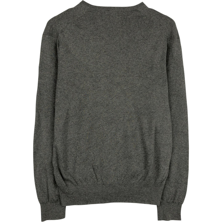 Ralph Lauren POLO RALPH LAUREN V-neck Pima cotton knit sweater, men's size S (approx.) cotton gray type Vintage Second Hand