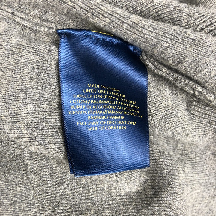 Ralph Lauren POLO RALPH LAUREN V-neck Pima cotton knit sweater, men's size S (approx.) cotton gray type Vintage Second Hand