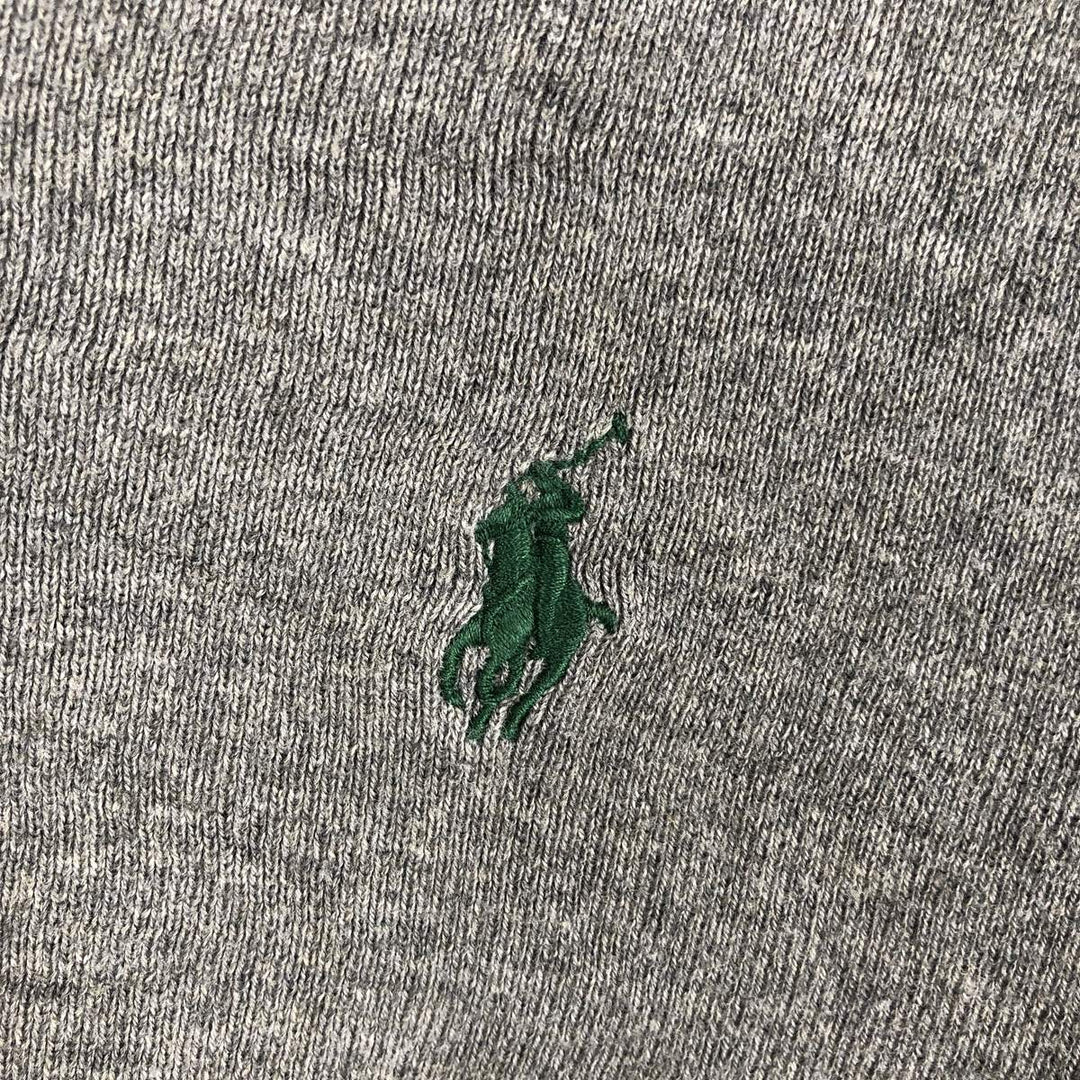 Ralph Lauren POLO RALPH LAUREN V-neck Pima cotton knit sweater, men's size S (approx.) cotton gray type Vintage Second Hand