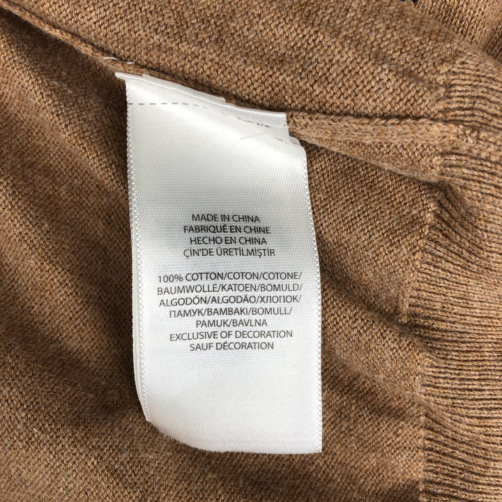 Ralph Lauren POLO RALPH LAUREN Slim Fit V-Neck Cotton Knit Sweater, Men's Size S (approx.) cotton beige type brown Vintage Second Hand