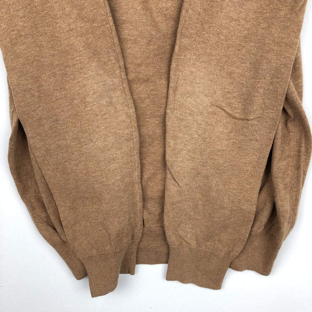 Ralph Lauren POLO RALPH LAUREN Slim Fit V-Neck Cotton Knit Sweater, Men's Size S (approx.) cotton beige type brown Vintage Second Hand