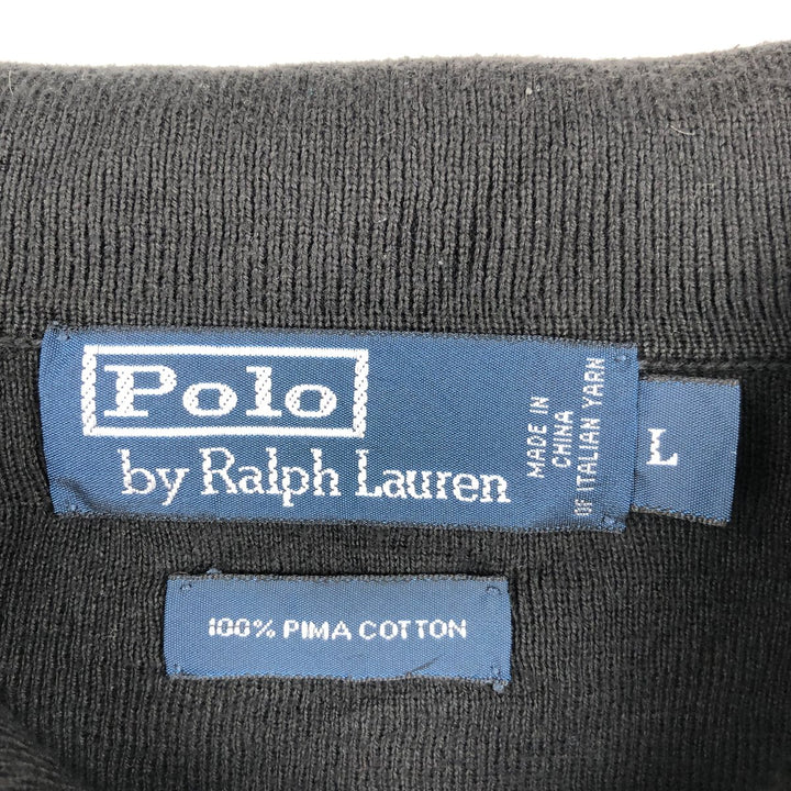 Ralph Lauren POLO by Ralph Lauren Polo knit sweater, men's size L Pima Cotton black type Vintage Second Hand