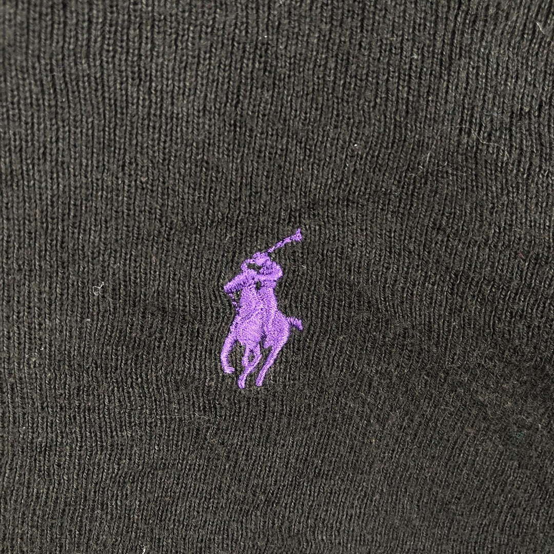 Ralph Lauren POLO by Ralph Lauren Polo knit sweater, men's size L Pima Cotton black type Vintage Second Hand
