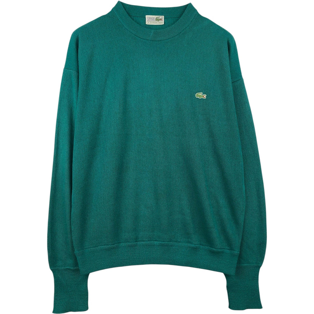 1980'S Lacoste CHEMISE French Lacoste Acrylic Knit Sweater, Made in Spain, Men's Size L (approx.), Vintage acrylic blue type Vintage Second Hand