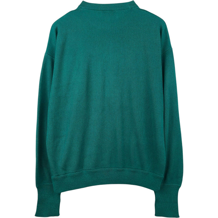 1980'S Lacoste CHEMISE French Lacoste Acrylic Knit Sweater, Made in Spain, Men's Size L (approx.), Vintage acrylic blue type Vintage Second Hand