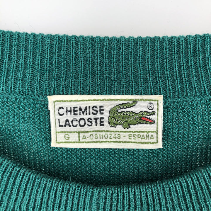 1980'S Lacoste CHEMISE French Lacoste Acrylic Knit Sweater, Made in Spain, Men's Size L (approx.), Vintage acrylic blue type Vintage Second Hand