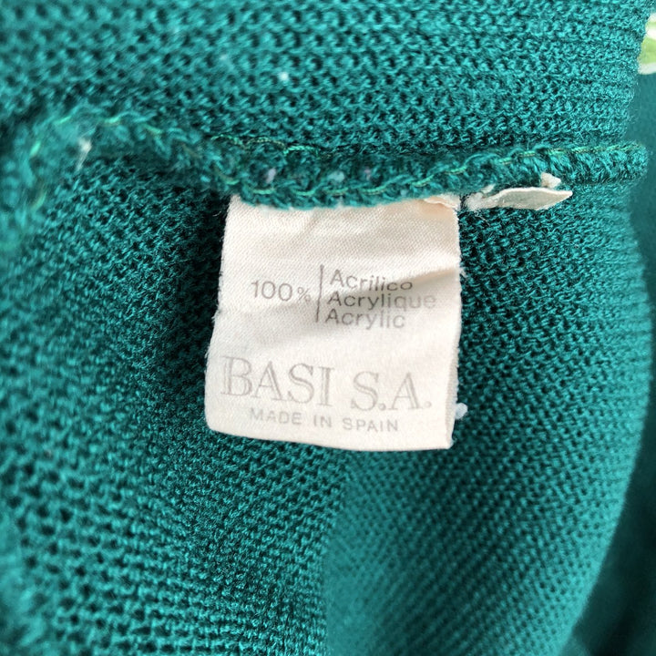 1980'S Lacoste CHEMISE French Lacoste Acrylic Knit Sweater, Made in Spain, Men's Size L (approx.), Vintage acrylic blue type Vintage Second Hand