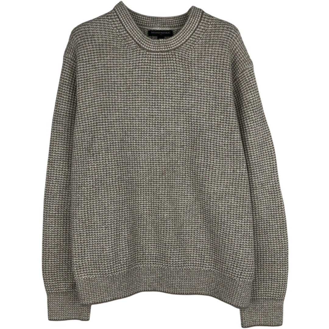 2000'S Banana Republic cotton knit sweater, men's size L (approx.) cotton beige type brown Vintage Second Hand