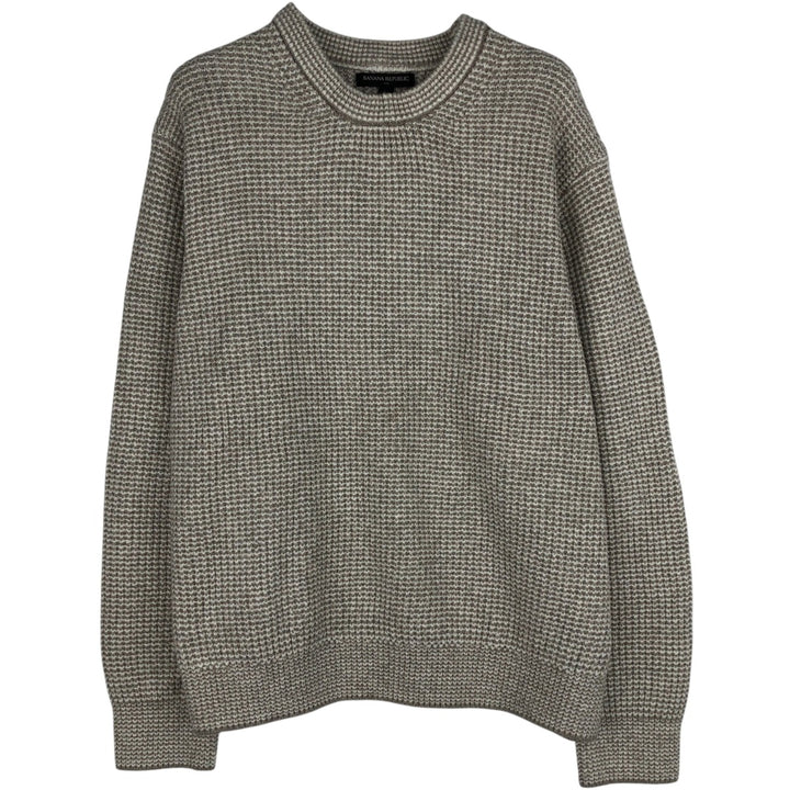 2000'S Banana Republic cotton knit sweater, men's size L (approx.) cotton beige type brown Vintage Second Hand