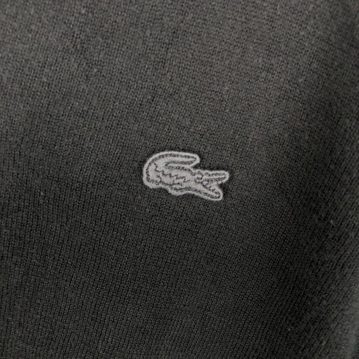 Lacoste V-neck cotton knit sweater, men's size XL cotton black type Vintage Second Hand