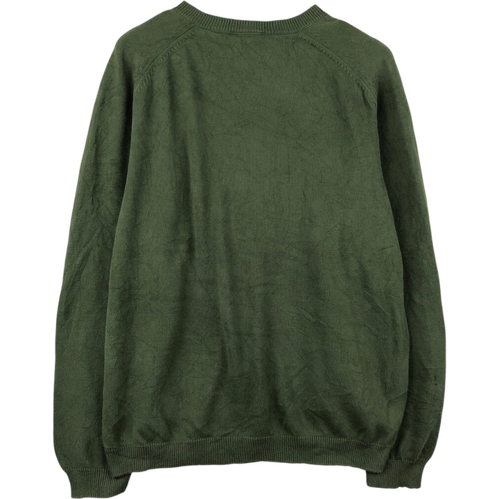 Lacoste V-neck cotton knit sweater, size 6, men's XL cotton Khaki type Vintage Second Hand
