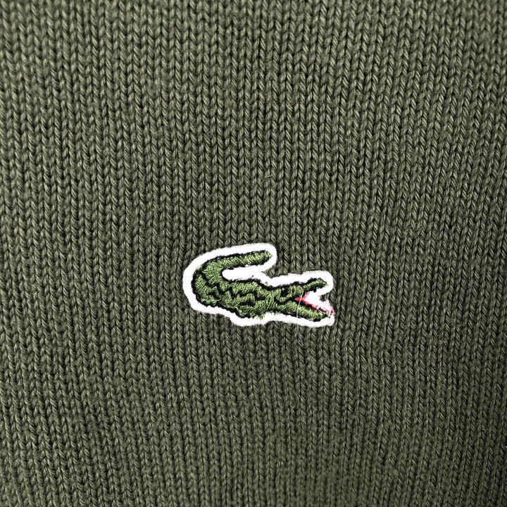 Lacoste V-neck cotton knit sweater, size 6, men's XL cotton Khaki type Vintage Second Hand