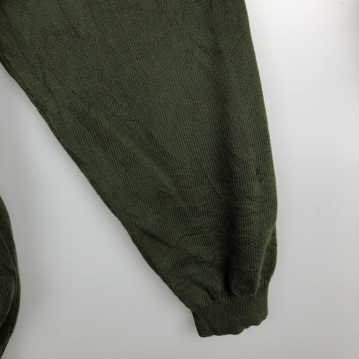 Lacoste V-neck cotton knit sweater, size 6, men's XL cotton Khaki type Vintage Second Hand