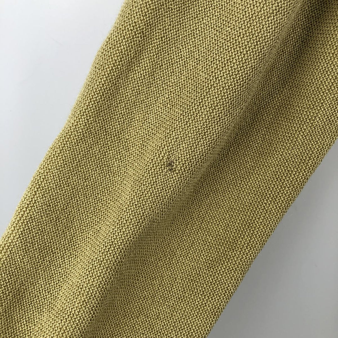 1980'S Lacoste CHEMISE French Lacoste V-neck acrylic knit sweater, made in Spain, men's size M equivalent, vintage. acrylic green type yellow green Vintage Second Hand