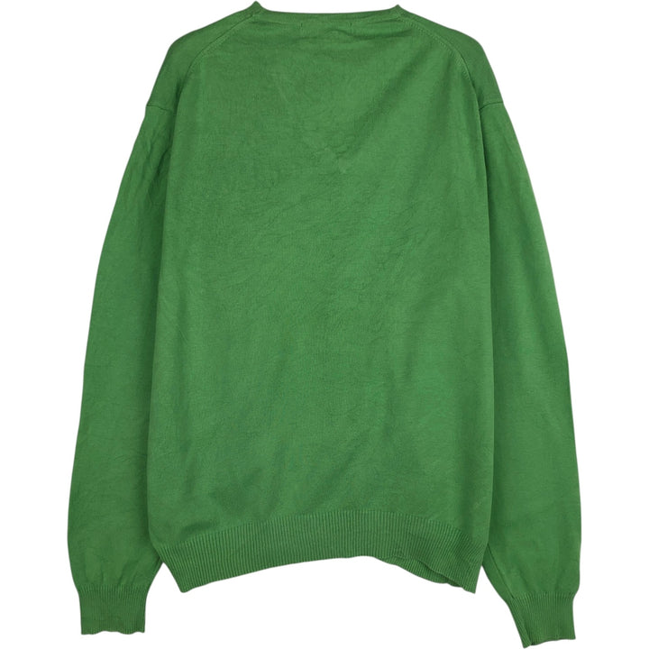 Burberry's LONDON V-neck knit sweater, men's size M (approx.) unclear green type yellow green Vintage Second Hand