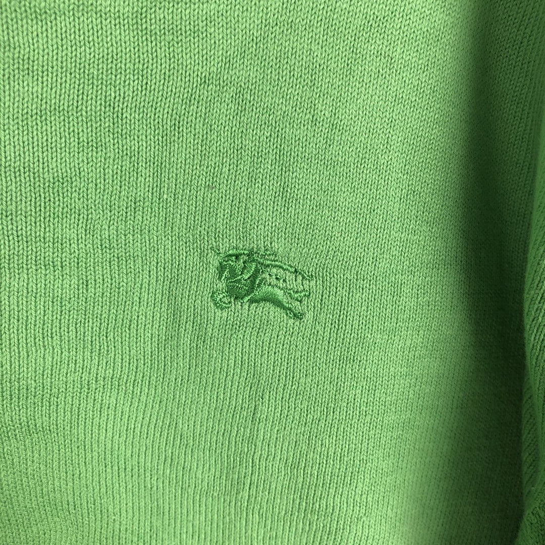 Burberry's LONDON V-neck knit sweater, men's size M (approx.) unclear green type yellow green Vintage Second Hand
