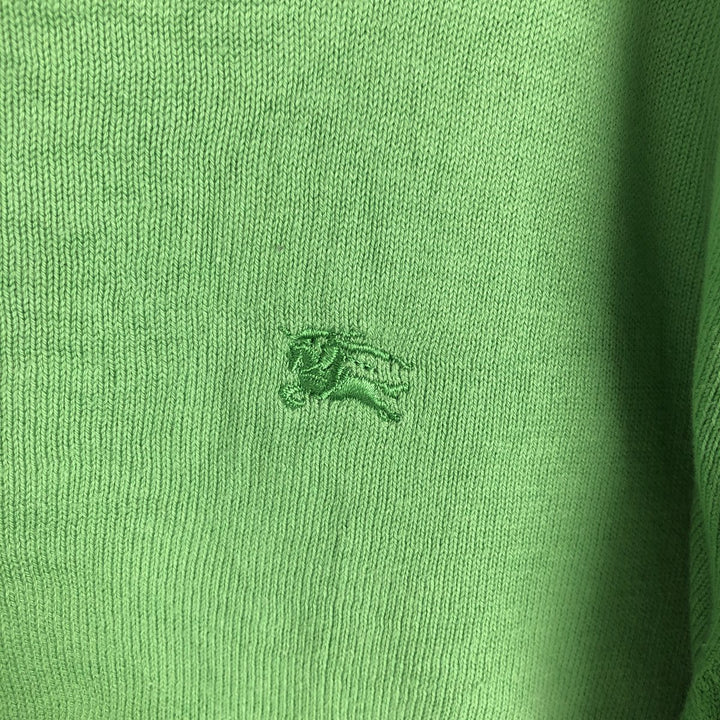 Burberry's LONDON V-neck knit sweater, men's size M (approx.) unclear green type yellow green Vintage Second Hand