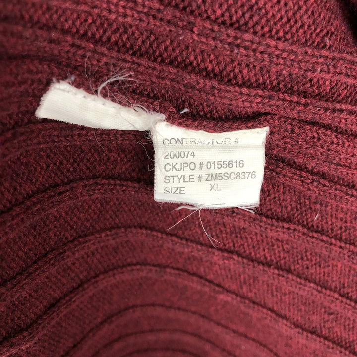 90s-00'S Calvin Klein Jeans Rib-Knit V-Neck Cotton Sweater, Men's Size XL (Vintage) cotton red type Vintage Second Hand