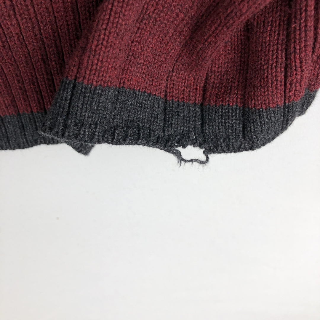 90s-00'S Calvin Klein Jeans Rib-Knit V-Neck Cotton Sweater, Men's Size XL (Vintage) cotton red type Vintage Second Hand