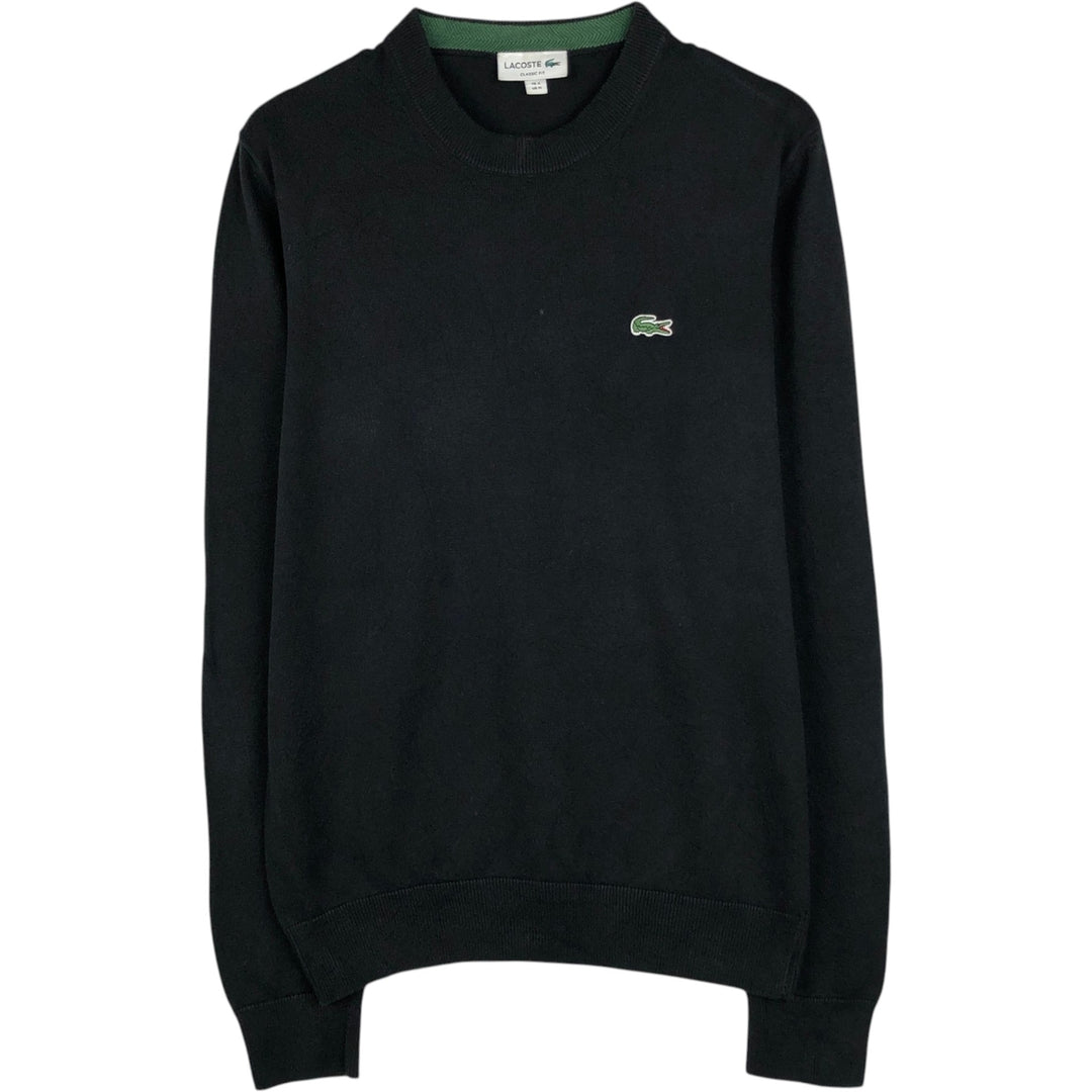 Lacoste CLASSIC FIT Cotton Knit Sweater, Men's Size M (approx.) cotton black type Vintage Second Hand