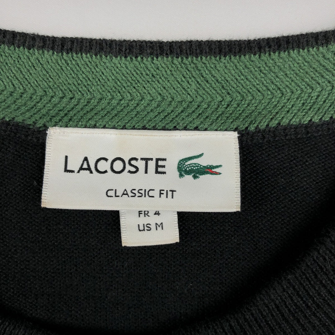 Lacoste CLASSIC FIT Cotton Knit Sweater, Men's Size M (approx.) cotton black type Vintage Second Hand