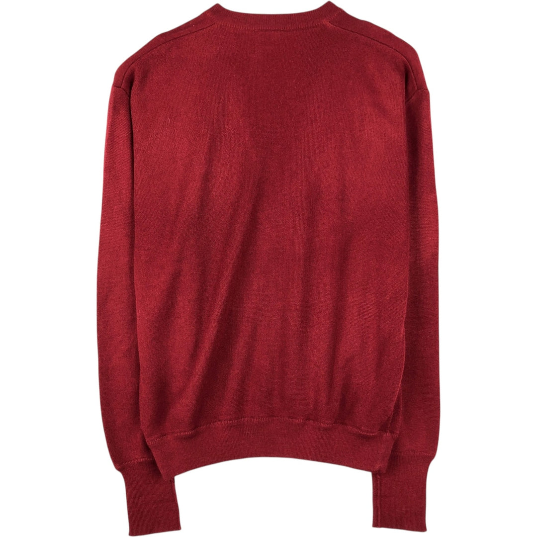 1980'S Lacoste V-neck acrylic knit sweater, size 4 (equivalent to men's M), vintage. acrylic red type Vintage Second Hand