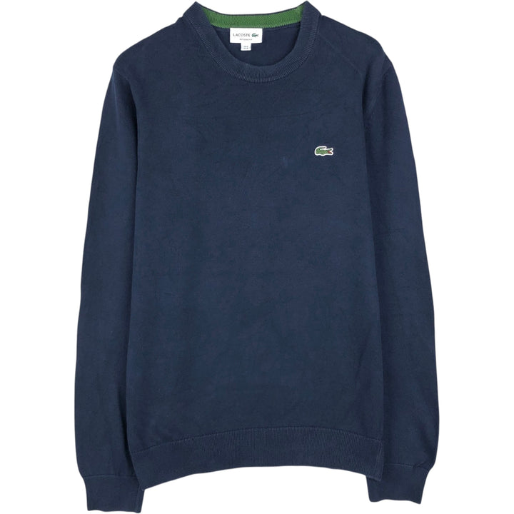 Lacoste Regular Fit Cotton Knit Sweater (Men's Size M) cotton navy blue type Vintage Second Hand