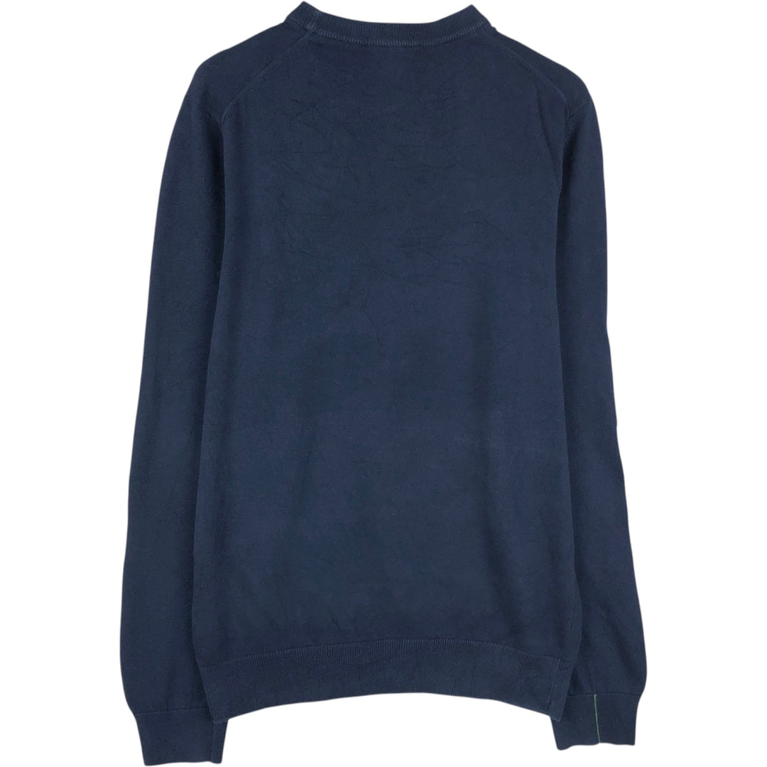 Lacoste Regular Fit Cotton Knit Sweater (Men's Size M) cotton navy blue type Vintage Second Hand