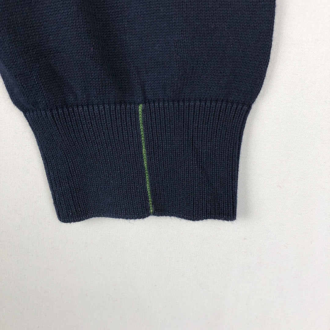 Lacoste Regular Fit Cotton Knit Sweater (Men's Size M) cotton navy blue type Vintage Second Hand