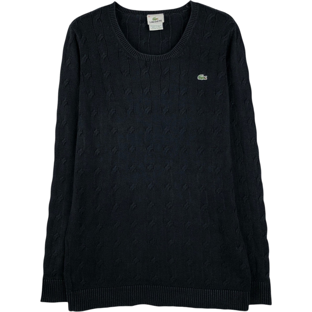 Lacoste LACOSTE French design cotton knit sweater, size 42 (equivalent to men's M) cotton black type Vintage Second Hand